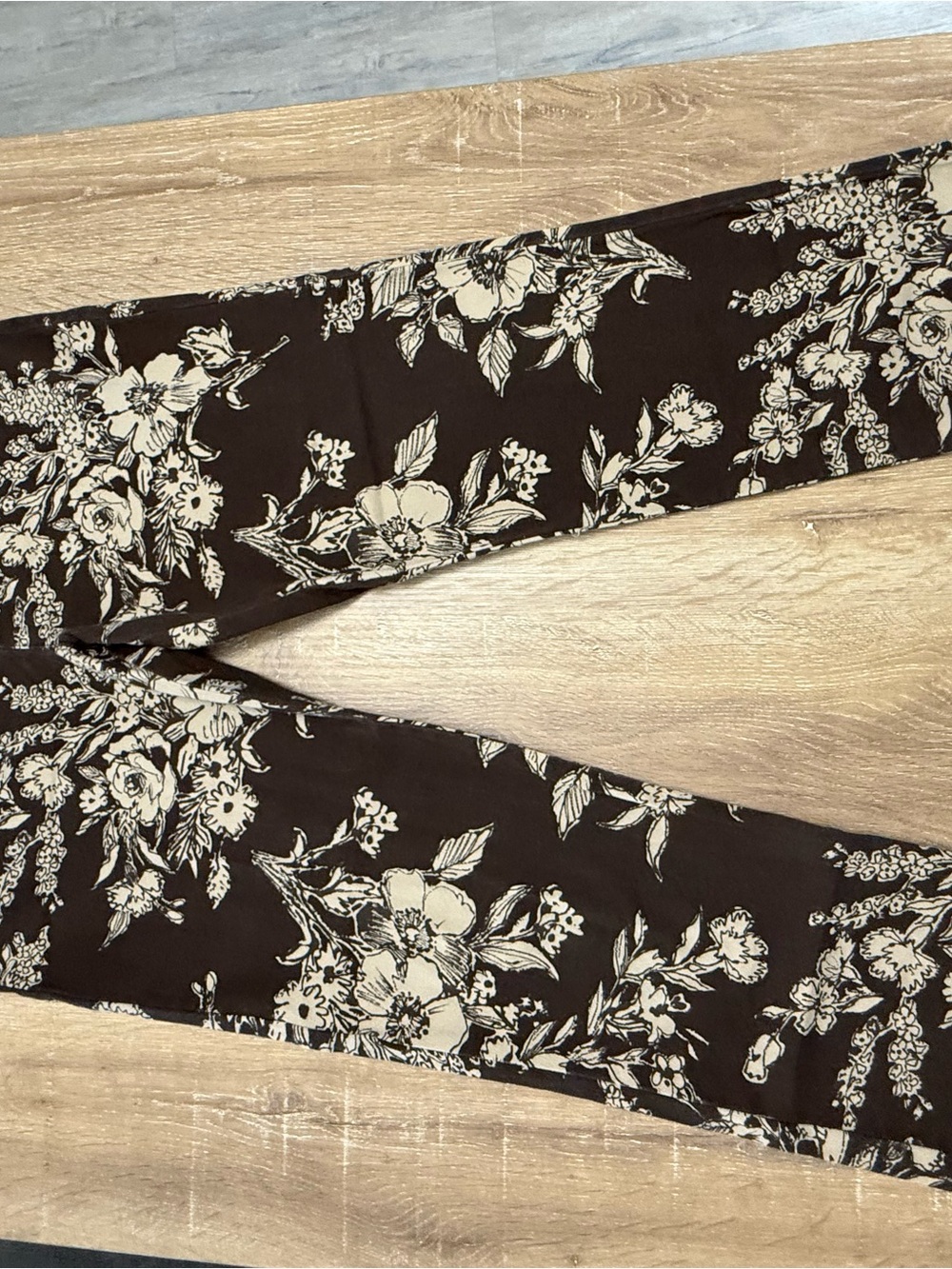 Ralph Lauren Black Pants with Cream Floral Print